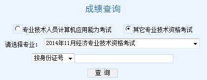 天津2014年经济师考试成绩查询入口