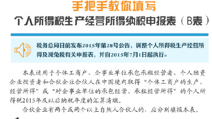 手把手教你填写：个人所得税生产经营所得纳税申报表(B表) 