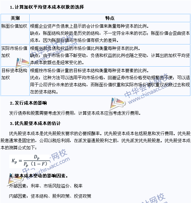 2015注会财务成本管理高频考点：加权平均资本成本的计算