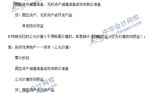 2016年注会《会计》高频考点：投资性房地产的转换