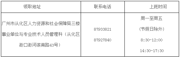 广州从化区2016年中级会计职称证书领取通知