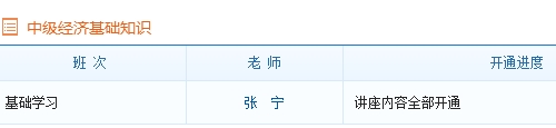 中级经济师经济基础基础班课程已全部开通